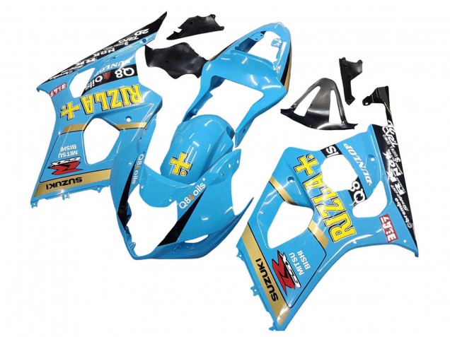 Suzuki GSXR 1000 Motorrad Verkleidung 2003-2004 - Hellblau Gelb Schwarz Rizla Motul