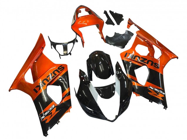 Suzuki GSXR 1000 Motorrad Verkleidung 2003-2004 - Burnt Orange Glanzendes Schwarz