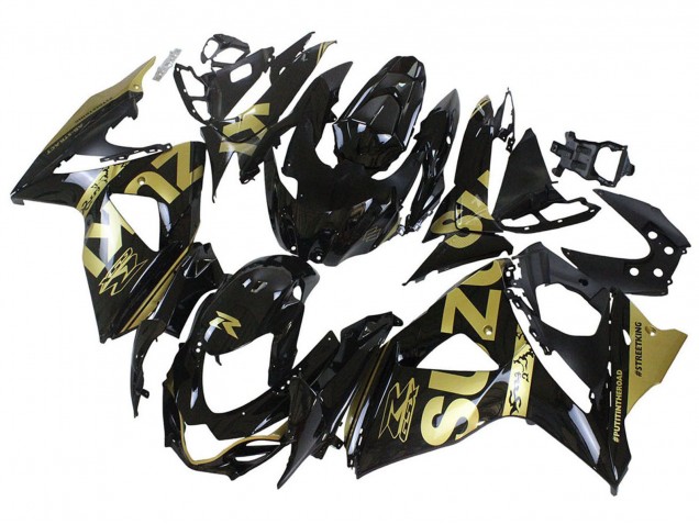 Suzuki GSXR 1000 Motorrad Verkleidung 2009-2016 - Glanzendes Schwarz Gold