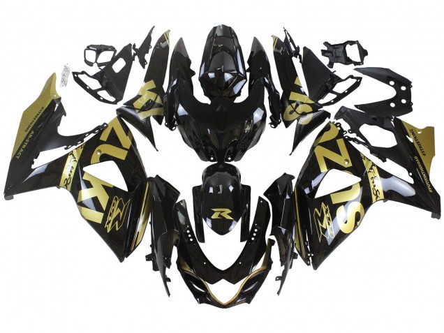 Suzuki GSXR 1000 Motorrad Verkleidung 2009-2016 - Glanzendes Schwarz Gold