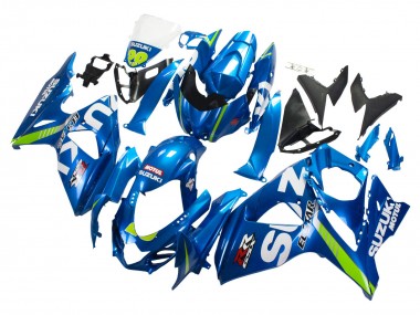 Suzuki GSXR 1000 Motorrad Verkleidung 2009-2016 - Hellblau Grun Motul 29 Ecstar