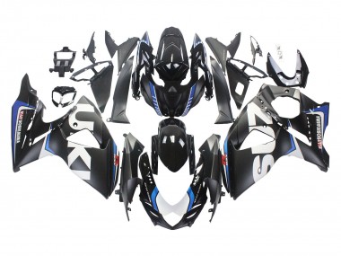 Suzuki GSXR 1000 Motorrad Verkleidung 2009-2016 - Matt Schwarz Weiss Blau