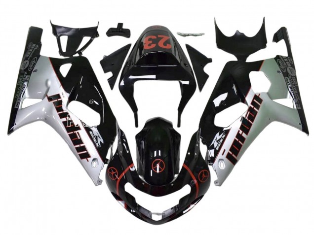 Suzuki GSXR 1000 Motorrad Verkleidung 2009-2016 - Glanzendes Schwarz Weiss Rot Jordan 23
