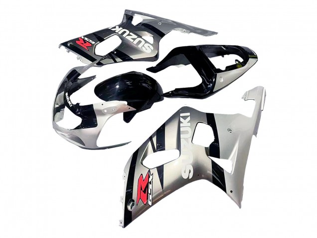 Suzuki GSXR 600 / GSXR 750 Motorrad Verkleidung 2001-2003 - Silber Glanzendes Schwarz Rot