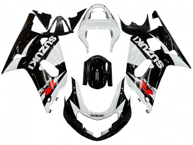Suzuki GSXR 600 / GSXR 750 Motorrad Verkleidung 2001-2003 - Weiss Glanzendes Schwarz Rot