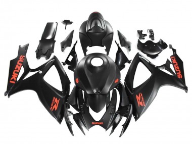 Suzuki GSXR 600 / GSXR 750 Motorrad Verkleidung 2004-2005 - Matt Schwarz Rot Aufkleber