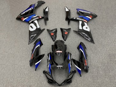 Suzuki GSXR 600 / GSXR 750 Motorrad Verkleidung 2008-2010 - Glanzendes Schwarz Weiss Blau Rot