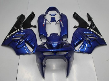 Kawasaki ZX9R Motorrad Verkleidung 1994-1997 - Blau Schwarz Flamme