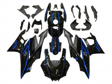 Yamaha YZF R3/R25 Motorrad Verkleidung 2019-2021 - Glanzendes Schwarz Blau Matt Schwarz