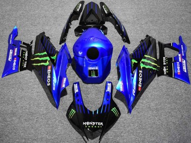Yamaha YZF R3/R25 Motorrad Verkleidung 2019-2021 - Blau Schwarz Grun ENEOS Yamalube Monster