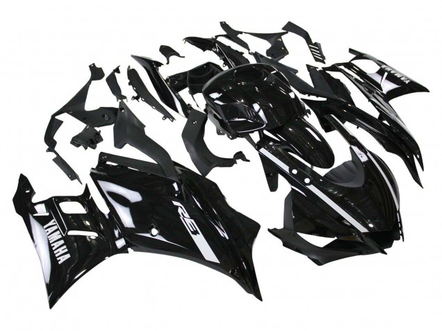 Yamaha YZF R3/R25 Motorrad Verkleidung 2019-2021 - Glanzendes Schwarz Weiss