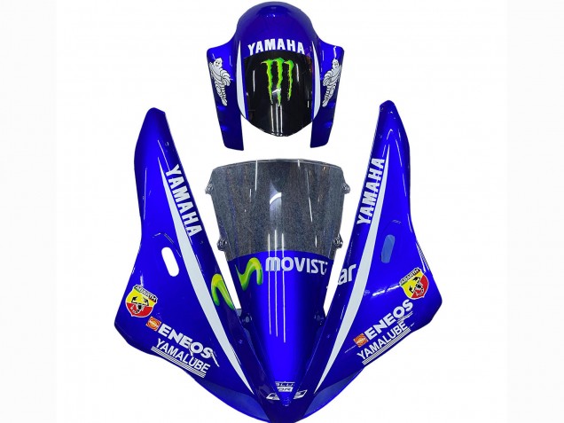 Yamaha YZF 1000 R1 Motorrad Verkleidung 2002-2003 - Blau Schwarz Grun MoviStar ENEOS Monster
