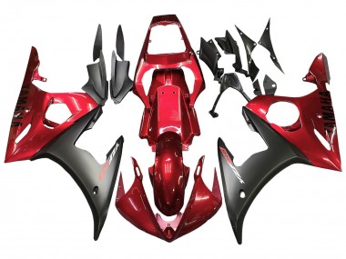 Yamaha YZF R6 Motorrad Verkleidung Kit 2003-2004 - Rot Matt Schwarz