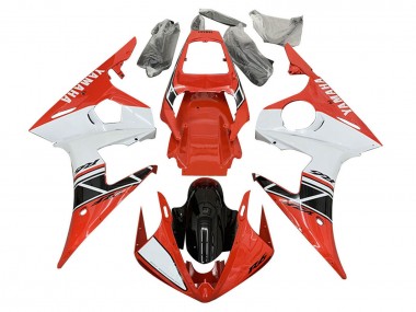 Yamaha YZF 600 R6 Motorrad Verkleidung 2005 - Weiss Rot Glanzendes Schwarz