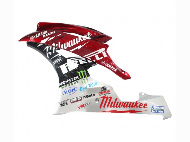 Yamaha YZF 600 R6 Motorrad Verkleidung 2006-2007 - Weiss Rot Schwarz Grun Monster Milwaukee
