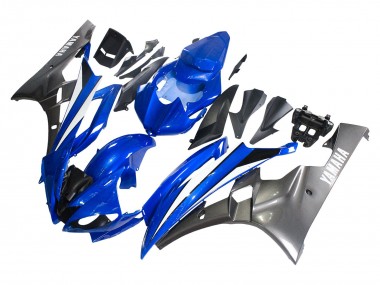 Yamaha YZF 600 R6 Motorrad Verkleidung 2006-2007 - Blau Weiss Glanzendes Schwarz