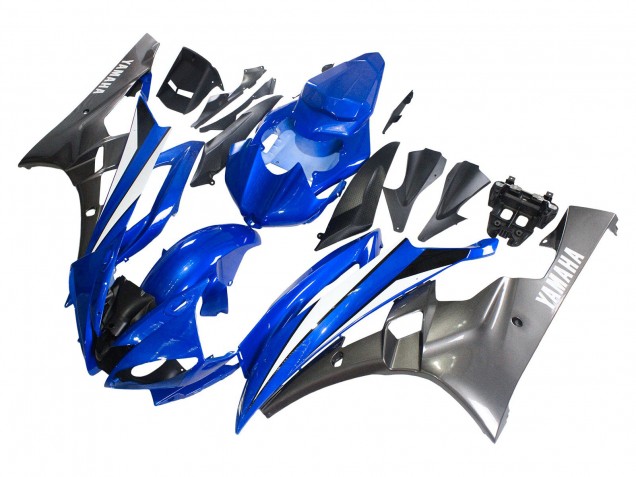Yamaha YZF 600 R6 Motorrad Verkleidung 2006-2007 - Blau Weiss Glanzendes Schwarz
