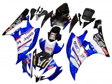 Yamaha YZF 600 R6 Motorrad Verkleidung 2006-2007 - Weiss Blau Schwarz Fimer Volvo Yamalube Sterilgarda