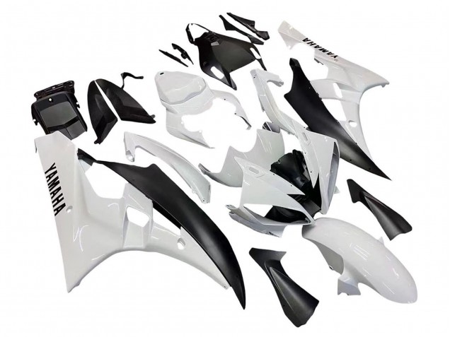 Yamaha YZF 600 R6 Motorrad Verkleidung 2006-2007 - Weiss Matt Schwarz