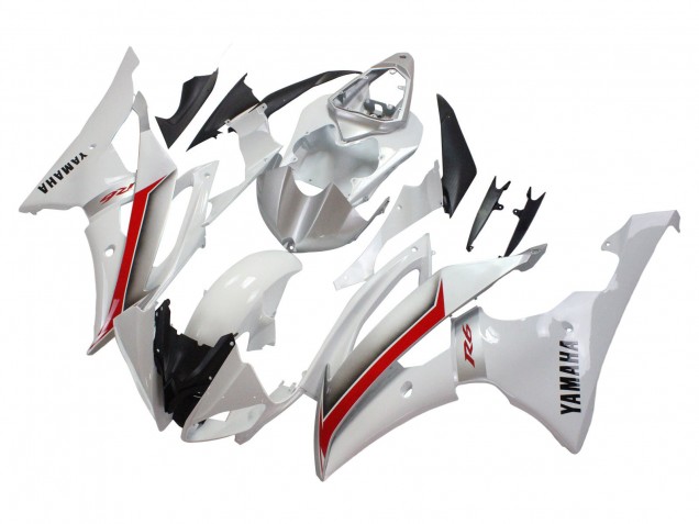 Yamaha YZF 600 R6 Motorrad Verkleidung 2008-2016 - Weiss Rot