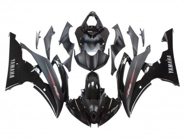 Yamaha YZF 600 R6 Motorrad Verkleidung 2008-2016 - Glanzendes Schwarz Matt Schwarz