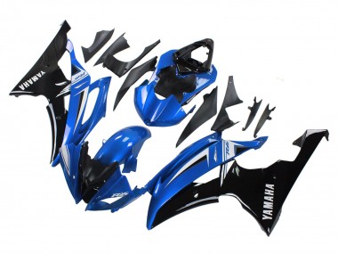 Yamaha YZF 600 R6 Motorrad Verkleidung 2008-2016 - Weiss Blau Glanzendes Schwarz