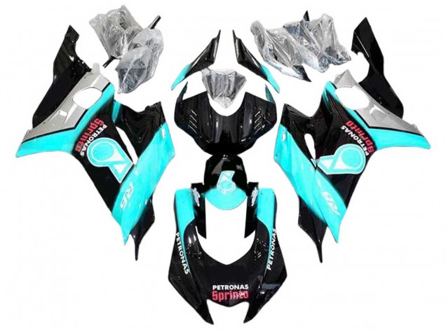 Yamaha YZF 600 R6 Motorrad Verkleidung 2008-2016 - Hellblau Glanzendes Schwarz Petronas