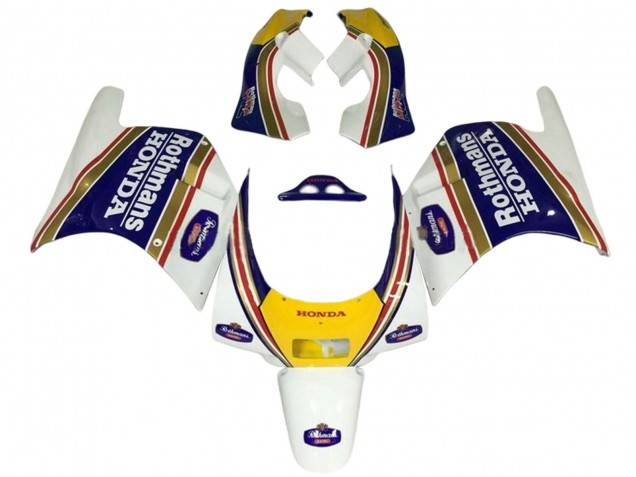 Honda NSR250R Motorrad Verkleidung 1988-1989 - Weiss Gelb Blau Rothmans