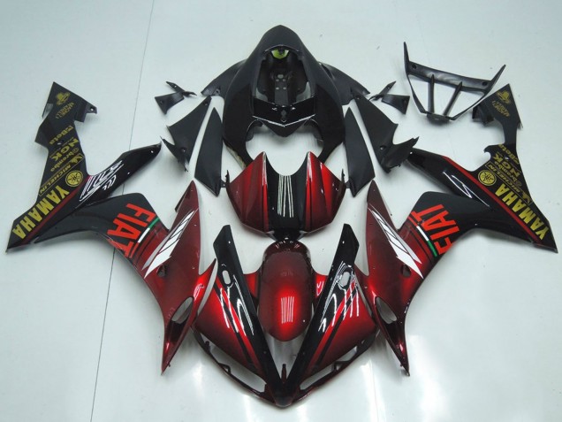 Yamaha YZF R1 Motorrad Verkleidung 2007-2008 - Kastanienbraun Rot Schwarz Fiat