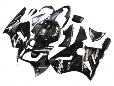 Kawasaki ZX12R Motorrad Verkleidung 2000-2001 - Glanzendes Schwarz Weiss Elf Schnee