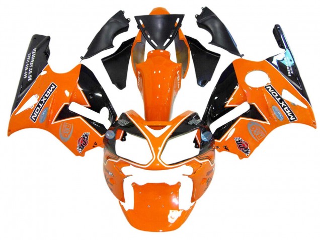 Kawasaki ZX12R Motorrad Verkleidung 2002-2006 - Orange Gelb Schwarz Elf Maxton