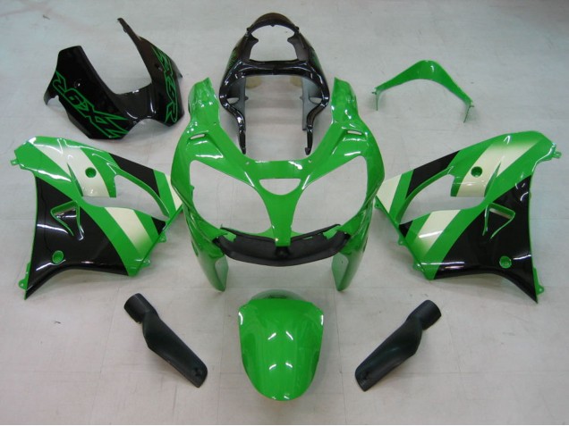 Kawasaki ZX9R Motorrad Verkleidung 2000-2001 - Grun Silber Schwarz