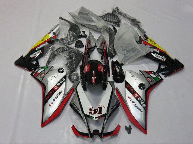 Aprilia RSV4 1000 Motorrad Verkleidung 2009-2015 - Silber Rot Schwarz Gelb