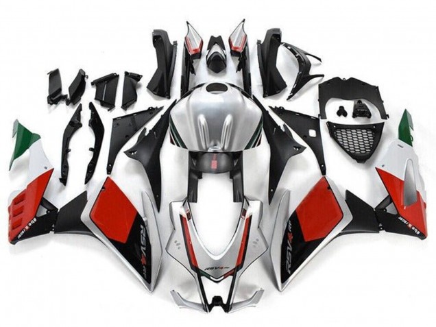 Aprilia RSV4 1000 Motorrad Verkleidung 2016-2020 - Silber Rot Schwarz Grun