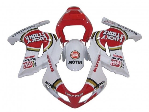 Suzuki SV650 Motorrad Verkleidung 2003-2013 - Weiss Rot Lucky Strike