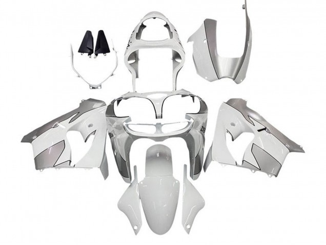Kawasaki ZX9R Motorrad Verkleidung 2000-2001 - Weiss Silber