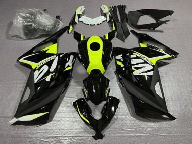 Kawasaki EX300 Motorrad Verkleidung 2013-2024 - Glanzendes Schwarz Neon Gelb Weiss