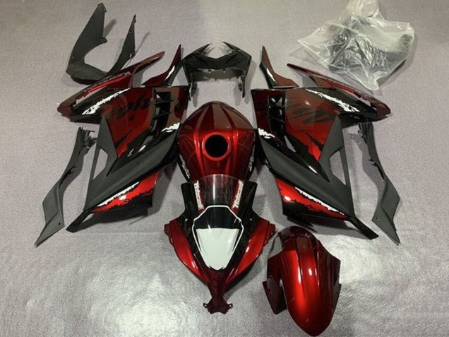Kawasaki EX300 Motorrad Verkleidung 2013-2017 - Rot Schwarz Weiss