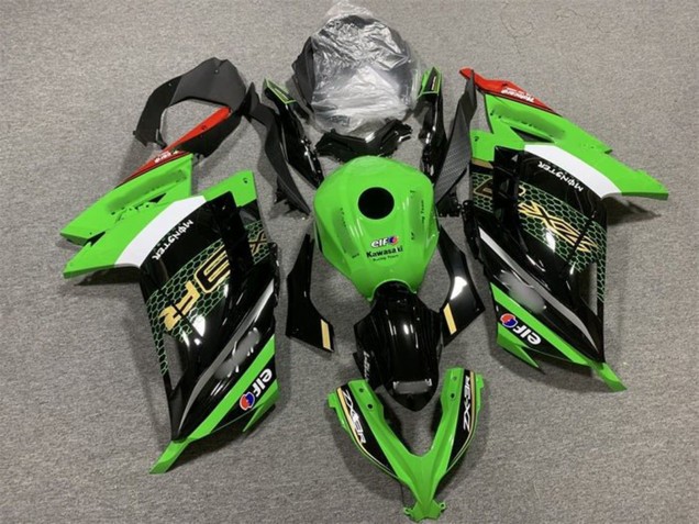 Kawasaki EX300 Motorrad Verkleidung 2013-2024 - Grun Weiss Schwarz Rot Elf