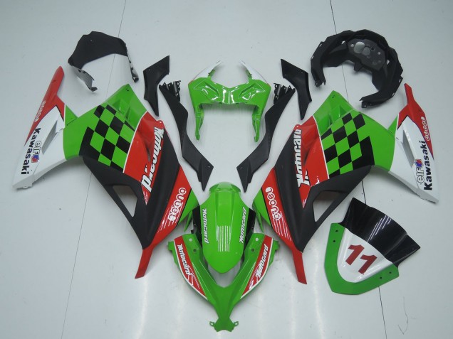 Kawasaki EX300 Motorrad Verkleidung 2013-2017 - Grun Weiss Rot Schwarz Motocard