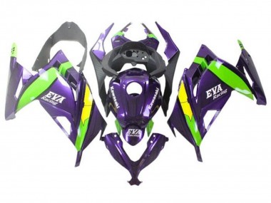 Kawasaki EX300 Motorrad Verkleidung 2013-2024 - Lila Grun Gelb EVA Rennen