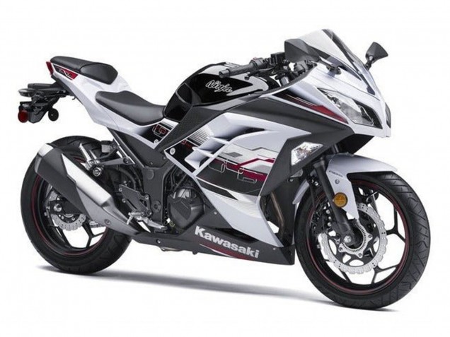 Kawasaki EX300 Motorrad Verkleidung 2013-2017 - Weiss Schwarz Rot Accents