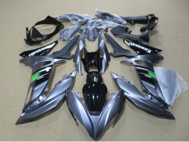 Kawasaki Ninja 650 EX650 Motorrad Verkleidung 2017-2019 - Glanzendes Grau Grun Schwarz Weiss