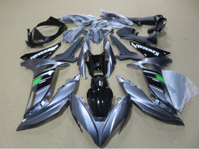 Kawasaki Ninja 650 EX650 Motorrad Verkleidung 2017-2019 - Glanzendes Grau Grun Schwarz Weiss