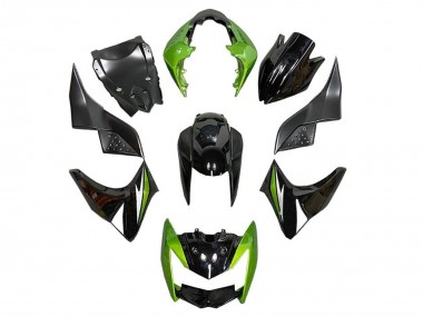 Kawasaki Z1000 Motorrad Verkleidung 2007-2009 - Grun Glanzendes Schwarz Silber