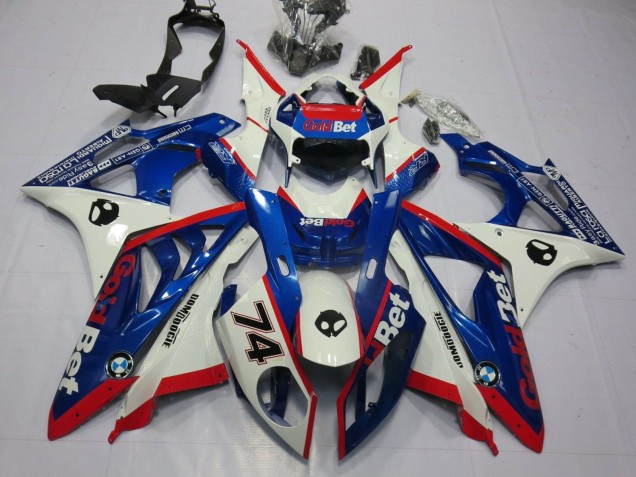 BMW S1000RR Motorrad Verkleidung 2009-2014 - Weiss Rot Blau GoldBet