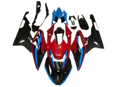 BMW S1000RR Motorrad Verkleidung 2015-2016 - Rot Blau Schwarz Streifen
