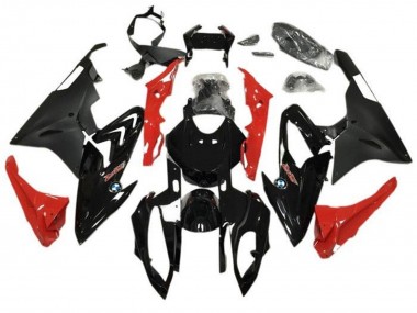 BMW S1000RR Motorrad Verkleidung 2015-2016 - Glanzendes Schwarz Matt Schwarz Rot