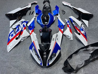 BMW S1000RR Motorrad Verkleidung 2017-2018 - Weiss Blau Rot Glanzendes Schwarz