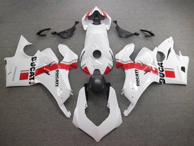 Ducati Panigale V4 V4S Motorrad Verkleidung 2020-2021 - Weiss Rot Streifen